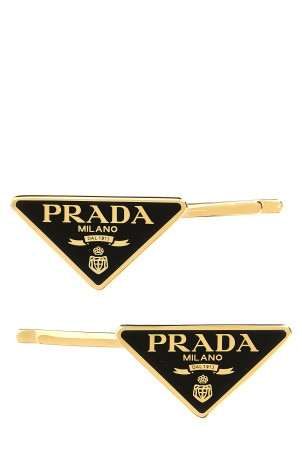 Набор из 2 заколок с логотипом Черный PRADA 1IF0512BA6F0632