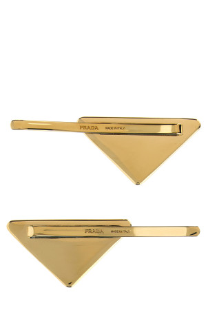 Набор из 2 заколок с логотипом Черный PRADA 1IF0512BA6F0632