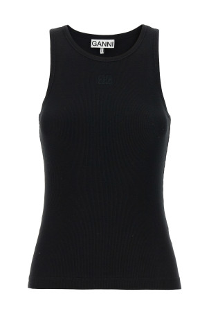 Ребриста верхня частина Чорний GANNI A1050172099