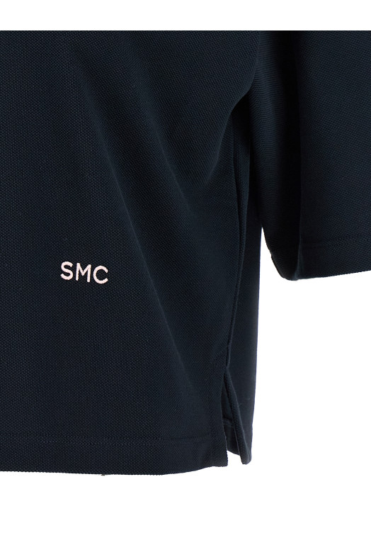 Cropped piquet polo Blue