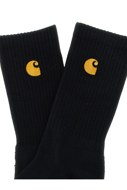 Logo embroidery socks Black