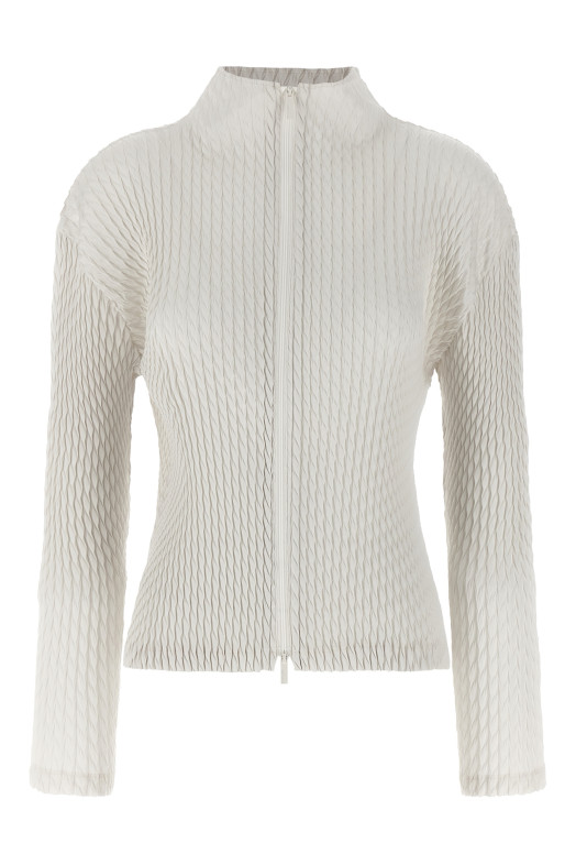'Sleek Pleats' cardigan White