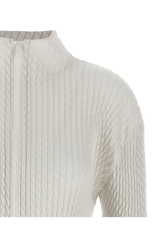 'Sleek Pleats' cardigan White