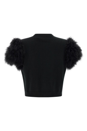 Valentino Garavani feathered knit cardigan Black