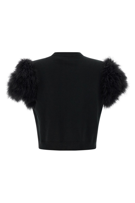 Valentino Garavani feathered knit cardigan Black