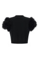 Valentino Garavani feathered knit cardigan Black