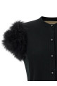 Valentino Garavani feathered knit cardigan Black