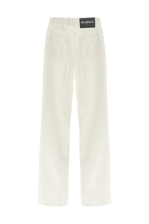 Джинсы с вышивкой Белые BALMAIN GF1MI070DG140FC