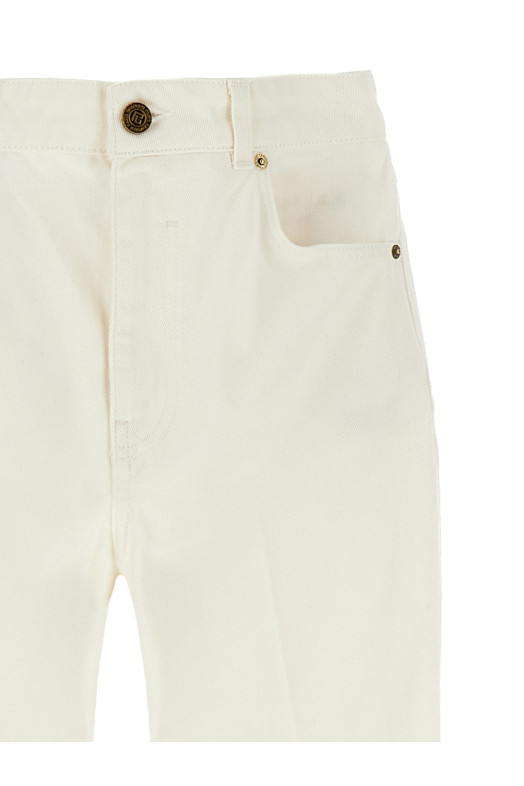 Джинсы с вышивкой Белые BALMAIN GF1MI070DG140FC