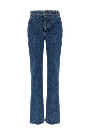 Джинсы с вышивкой Синие BALMAIN GF1MI070DG086EX