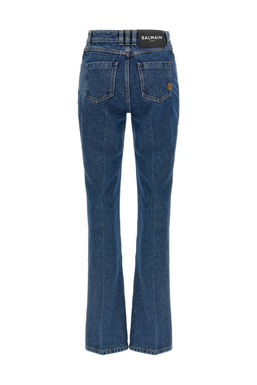 Джинсы с вышивкой Синие BALMAIN GF1MI070DG086EX