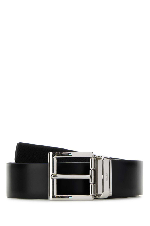 Black leather reversible belt Black PRADA (2CC0042AJ9)