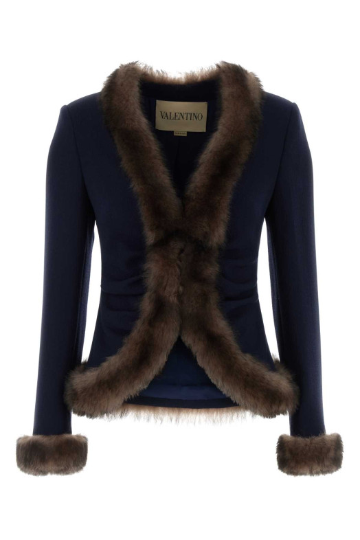 Navy blue wool blazer VALENTINO GARAVANI (7B0CE4U59Q0)