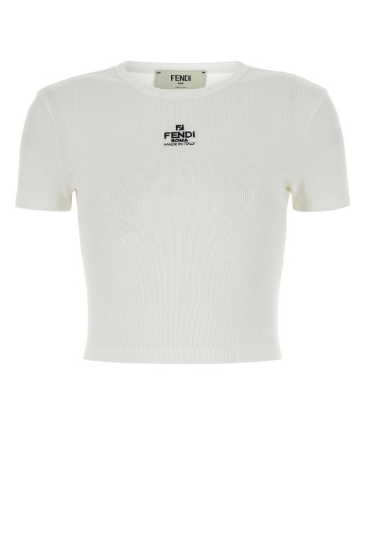 Белая футболка из эластичного хлопка FENDI (FS8110ANQM)
