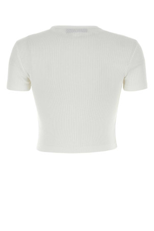 White stretch cotton t-shirt FENDI (FS8110ANQM)
