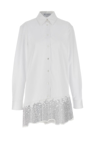 Платье-рубашка со стразами Белый J.W.ANDERSON DR0416PG0047001