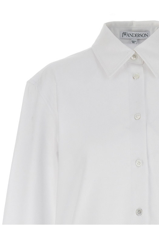 Платье-рубашка со стразами Белый J.W.ANDERSON DR0416PG0047001