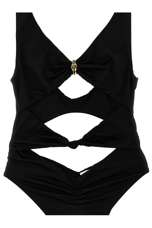 Цельный купальник с узлом Черный ELISABETTA FRANCHI CS73B51E2110