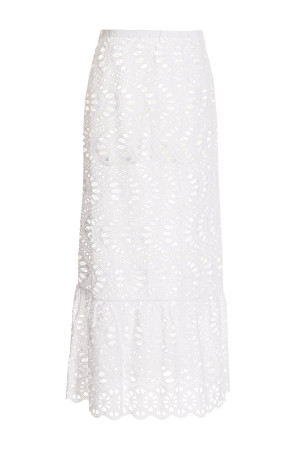Длинная юбка из макраме White GIAMBATTISTA VALLI 23CPRVLE2B4423MAC1101