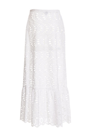 Длинная юбка из макраме White GIAMBATTISTA VALLI 23CPRVLE2B4423MAC1101