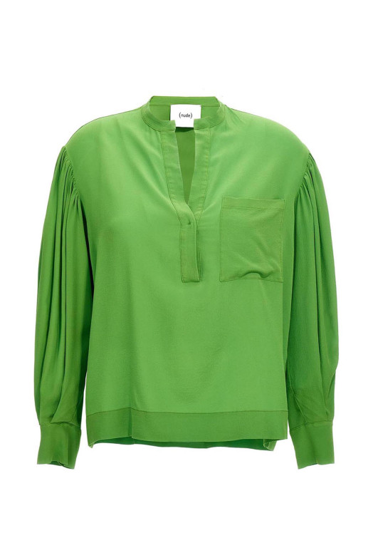 Шелковый блузник Зеленый NUDE 1103510513