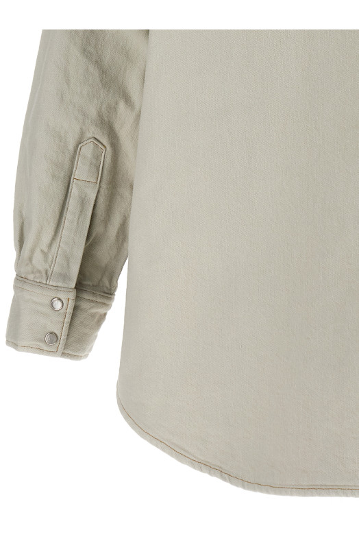 Утепленная рубашка-накидка Белая MAISON MARGIELA S51DT0007S30857961