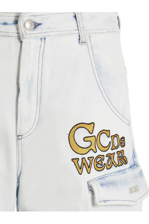 Bleached Embroidered Ultracargo' bermuda shorts BLUE