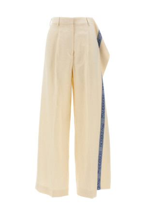 Брюки с логотипом на поясе Бежевые J.W.ANDERSON TR0334PG1483046