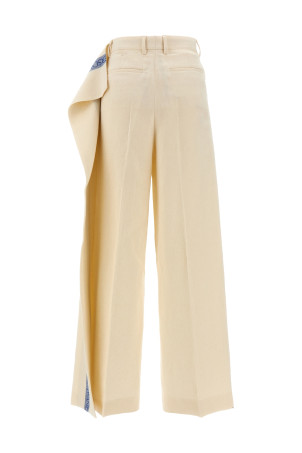 Брюки с логотипом на поясе Бежевые J.W.ANDERSON TR0334PG1483046