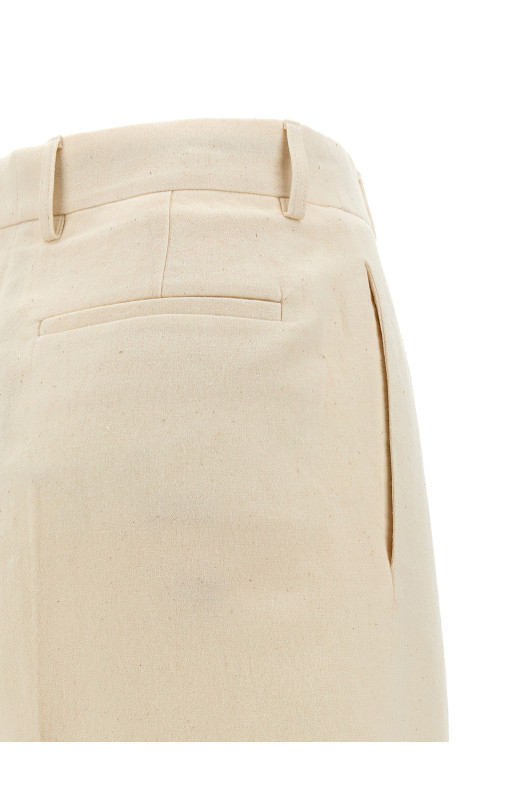 Брюки с логотипом на поясе Бежевые J.W.ANDERSON TR0334PG1483046