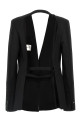 'Shrunken Collarless Open-Back' blazer Black
