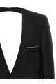 'Shrunken Collarless Open-Back' blazer Black