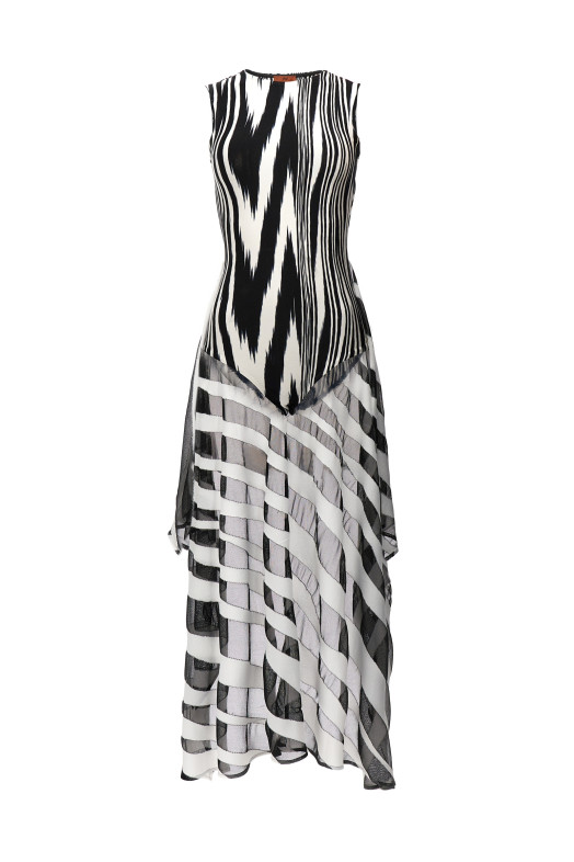 Боді з візерунком на піддоні Чорно-сірий MISSONI DS23SK3FBK026AF9001