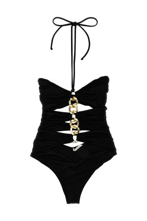 Цельный купальник с цепью Черный ELISABETTA FRANCHI CS72B51E2110