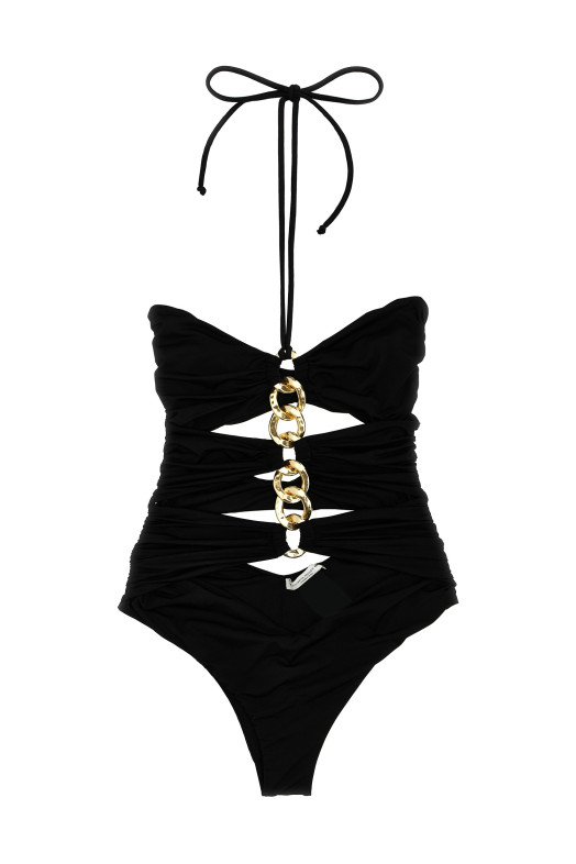 Цельный купальник с цепью Черный ELISABETTA FRANCHI CS72B51E2110