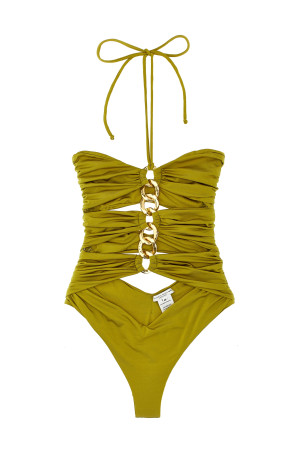 Цельный купальник с цепью Зеленый ELISABETTA FRANCHI CS72B51E2DC6