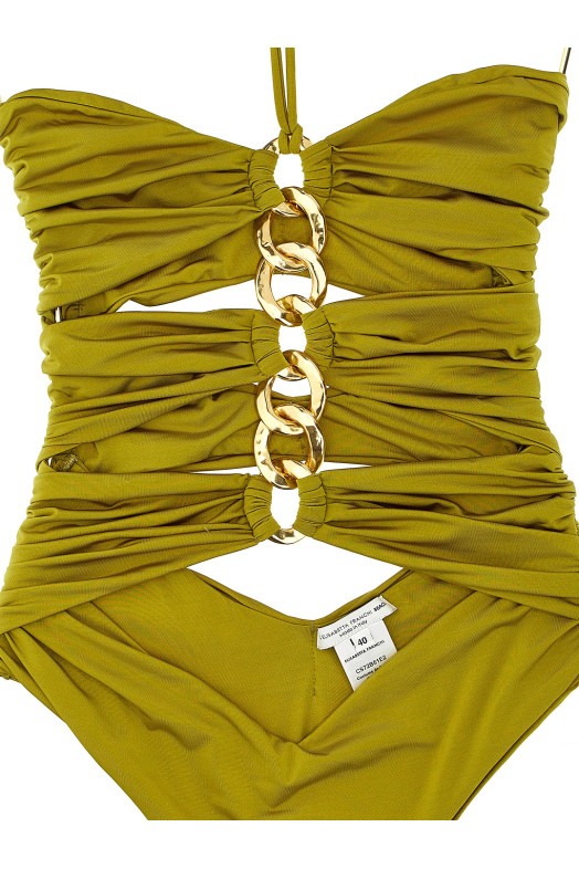 Цельный купальник с цепью Зеленый ELISABETTA FRANCHI CS72B51E2DC6