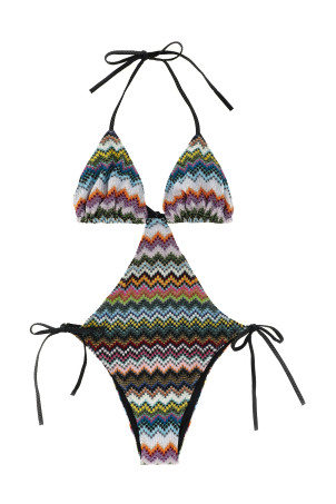 Zigzag pattern trikini Multicolor