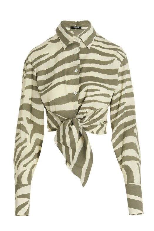 Рубашка в полоску Разноцветная BALMAIN AF1HU105VC81GLU