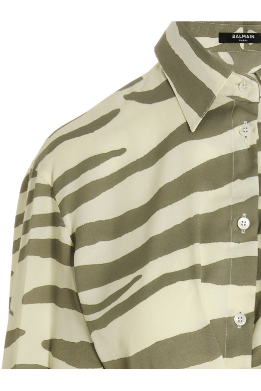 Рубашка в полоску Разноцветная BALMAIN AF1HU105VC81GLU