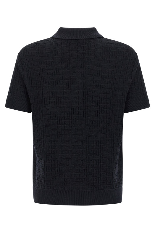 Трикотажная рубашка-поло с монограммой Синяя GH1GB044KI036AJ