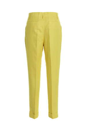 Брюки из смешанного льна, желтые PAROSH D231203RAISA23016