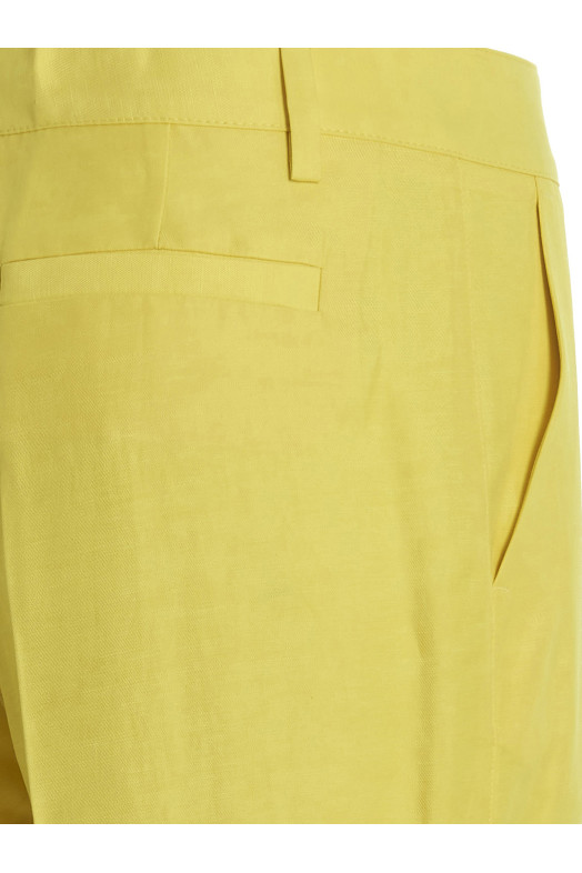 Брюки из смешанного льна, желтые PAROSH D231203RAISA23016