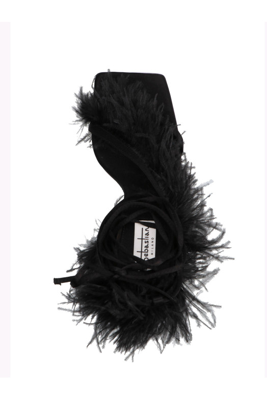 'Feather Wrap’ sandals Black