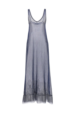 Studded mesh dress Blue