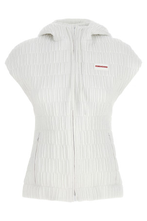 Жилет з капюшоном Білий FERRAGAMO 771340OPTICWHITE
