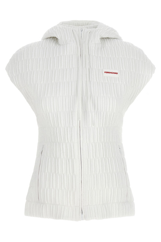 Жилет с капюшоном Белый FERRAGAMO 771340OPTICWHITE
