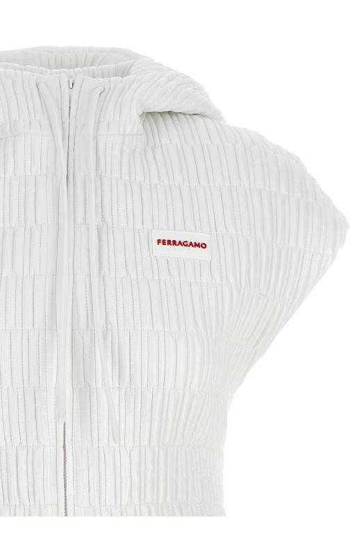 Жилет с капюшоном Белый FERRAGAMO 771340OPTICWHITE