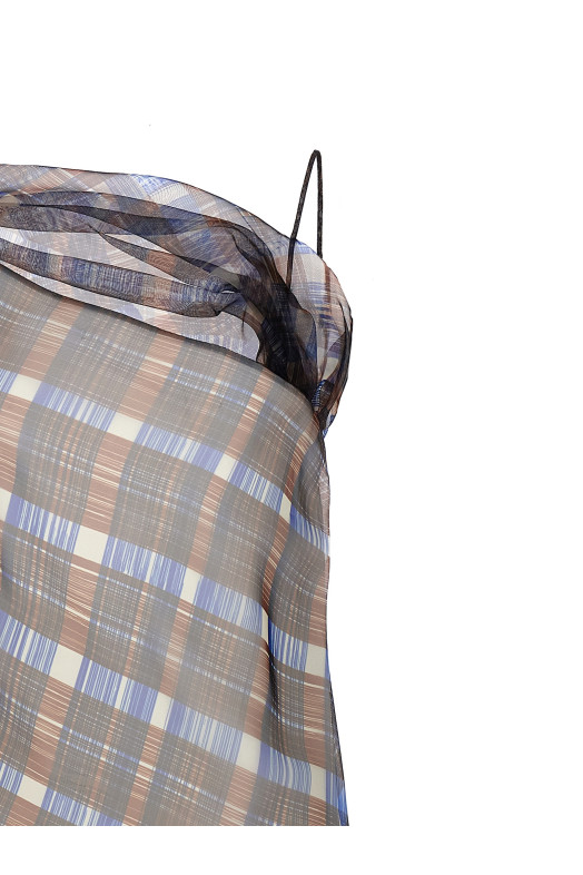 Асимметричное платье Разноцветное FERRAGAMO 0765105COCOA