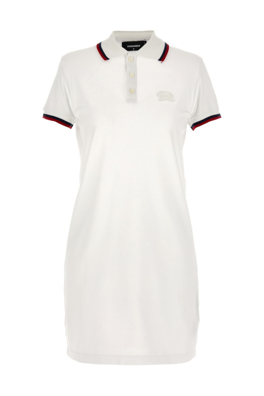 Платье-поло с вырезом Maxi Белое DSQUARED2 S72CV0477S22743100